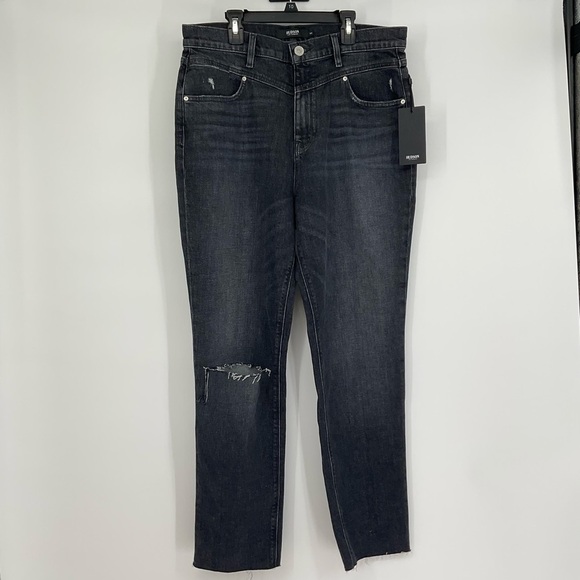 Hudson Jeans Holly High Rise Straight in Washed Black Size 33 NWT - Picture 2 of 10